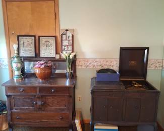 Old Victrola and Buffet!