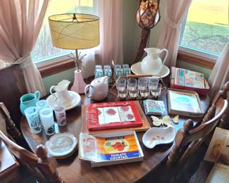 Closer View of Some Mid Century Items on 1 of 2 Dining Table Sets!