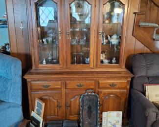 1 of 2 Oak China Hutches!