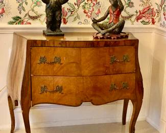 2nd home …
Burlwood chest of drawers 
Butler monkey lamp 
Monkey sitting not available 
