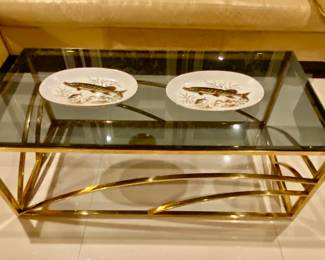 Glass top coffee table 