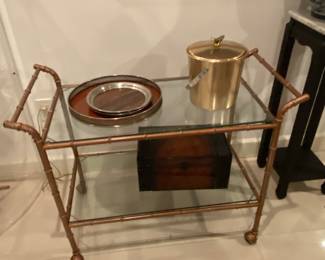 Metal bamboo bar cart 