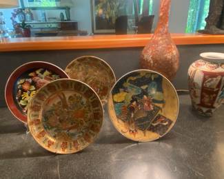 Tons of satsuma style plates and vases 