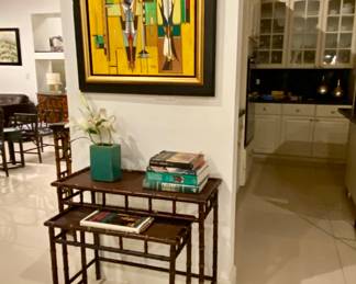 Cuban art 
Bamboo nesting tables SOLD 