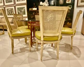 6 cane back dining chairs needs upholstery 