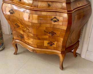 2nd home …
Antique Italian Burlwood chest of drawers 