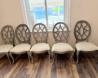 THERE ARE 8 OF THESE CHAIRS. THREE ARE IN A DIFFERENT ROOM