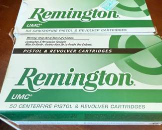 Remington UMC pistol and revolver ammunition, 2 boxes