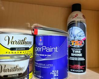 Varathane wood stain, paint, and automotive supplies