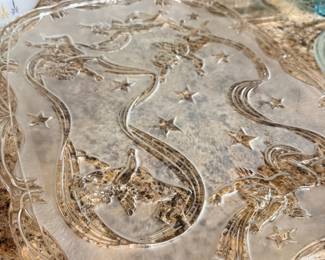 Vintage pressed glass serving pieces, star pattern
