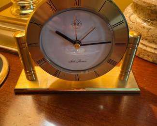 Seth Thomas brass desk clock, Roman numerals
