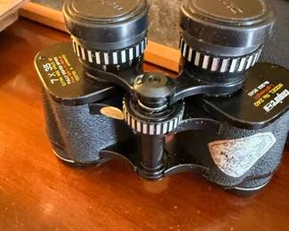 Vintage binoculars with case