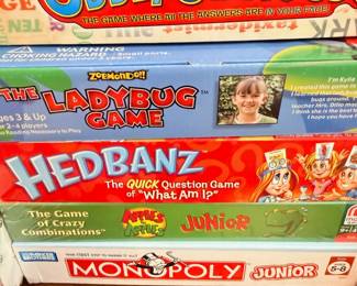 Board games lot, Monopoly Junior, Hedbanz, Ladybug Game