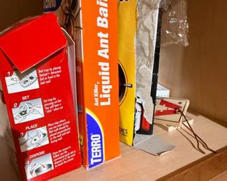 Pest control supplies, Terro ant baits, household items