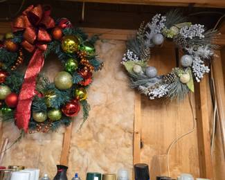 Christmas / Holiday Wreaths; Spray Cans of Paint