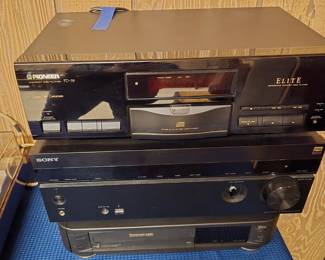 Pioneer Elite CD Player PD-59, Sony Sony Pioneer Multi-Channel Receiver STR-DH550, Sony Receiver, Panasonic VHS Player
