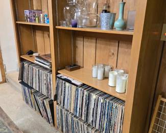 Really Nice Large Collection of Jazz, 70s-80s Rock LPs including The Beatles, Rolling Stones, Pink Floyd, Fleetwood Mac, Miles Davis and so much more, Candles, Vases, Glitter 
