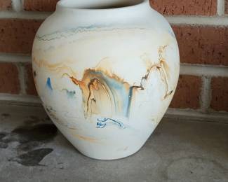 Vintage Nemadji Swirl Vase: USA Pottery, Southwestern Decor