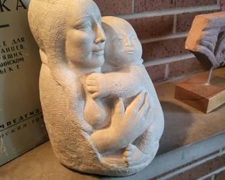 Rare Mid Century Rima Padova Plaster Sculpture of Mother and Child.  