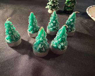 vintage-style Christmas tree shaped tea light candles