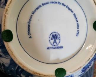 MOTTAHEDEH Blue & White Canton Monteith Asian China bowl