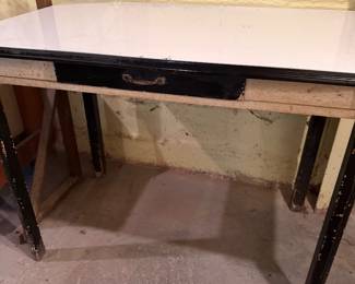 Vintage enamel top kitchen table