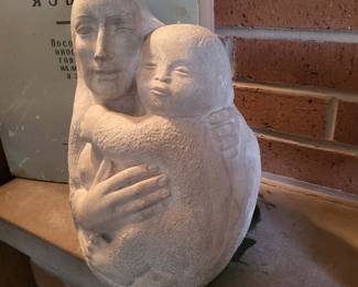 Rare Mid Century Rima Padova Plaster Sculpture of Mother and Child.  