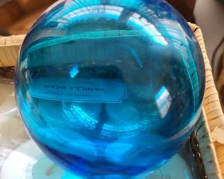 Vintage Aqua Blue Glass Orb 