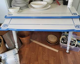 1930's enamel top kitchen table with slide outs