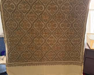 a vintage brown paisley printed pure silk sari. 
