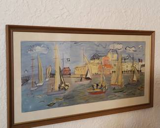 The Regattas by Raoul Dufy Painting - Raoul Dufy captures the lively rhythm of sailboats gliding through a bustling port. This spirited seascape blends whimsy and sophistication, evoking the charm of coastal France.