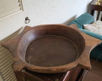 Antique Wooden Dough Kneading Parat Bowl