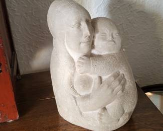 Mid Century Rima Padova Plaster Sculpture Of Mother And Baby Child Statue