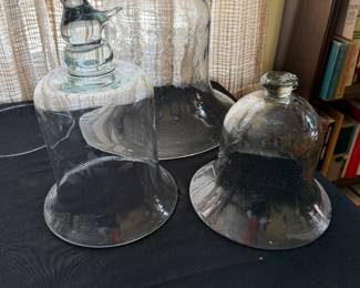  The cloche is a sweet wide bell shape and the glass is heavy, thick and just full of bubbles.