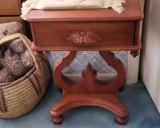 Mid 20th Century Carl Forslund Lyre Table - table has a single drawer