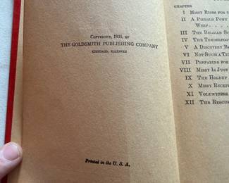 vintage hardcover book titled Helen Carey: Somewhere in America, written by Martha Trent and published by the Goldsmith Publishing Company, likely around 1935. 