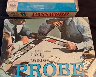 vintage 1964 edition of Probe: A Game of Words by Parker Brothers, which is a parlor game similar to "Hangman" where players try to guess each other's hidden words & 