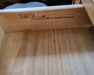 Vintage American of Martinsville Writing Desk with Glass top