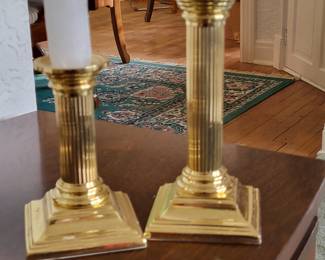 Pair of Baldwin Smithsonian Fluted Column Candlesticks | Candle Holders 