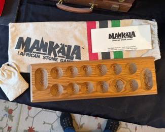 Vintage Collectible A 1986 MANKALA African Stone Game 