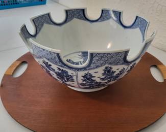 MOTTAHEDEH Blue & White Canton Monteith Asian China bowl