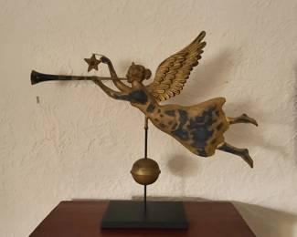 Folk Art Style Trumpeting Angel Weather Vane