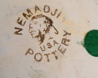 Vintage Nemadji Pottery Vase…Handmade Pottery. Clay. MCM. Swirled Vase. Retro Container. Orange. Green. Earth Tones. Mid Century Modern