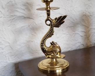 Brass Baldwin Koi fish candle holder, 1960’s