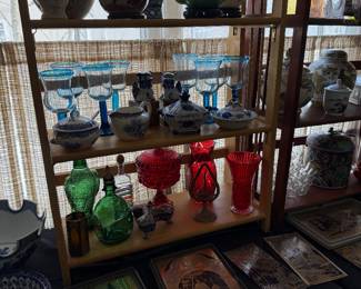 vintage and antique teapots & Vintage glass carboy or demijohn bottles