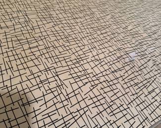 Mid-Century Daystrom wrought Iron black & white Formica table with leaf