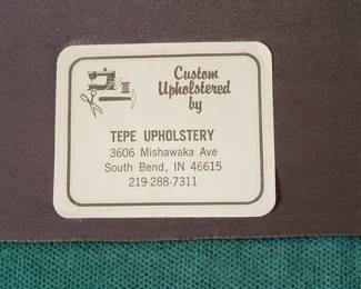 Mid century modern Green Velvet tufted chesterfield couch - has been reupholstered