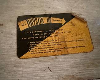 Mid-Century Daystrom wrought Iron black & white Formica table with leaf