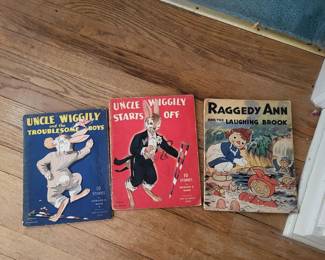  vintage Uncle Wiggly book set includes "Starts Off" and "The Troublesome Boys," both published in 1943 by American Crayon Co.