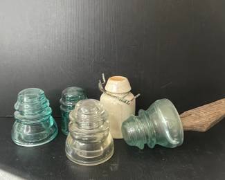 Vintage Glass Insulators and Ceramic Insulator